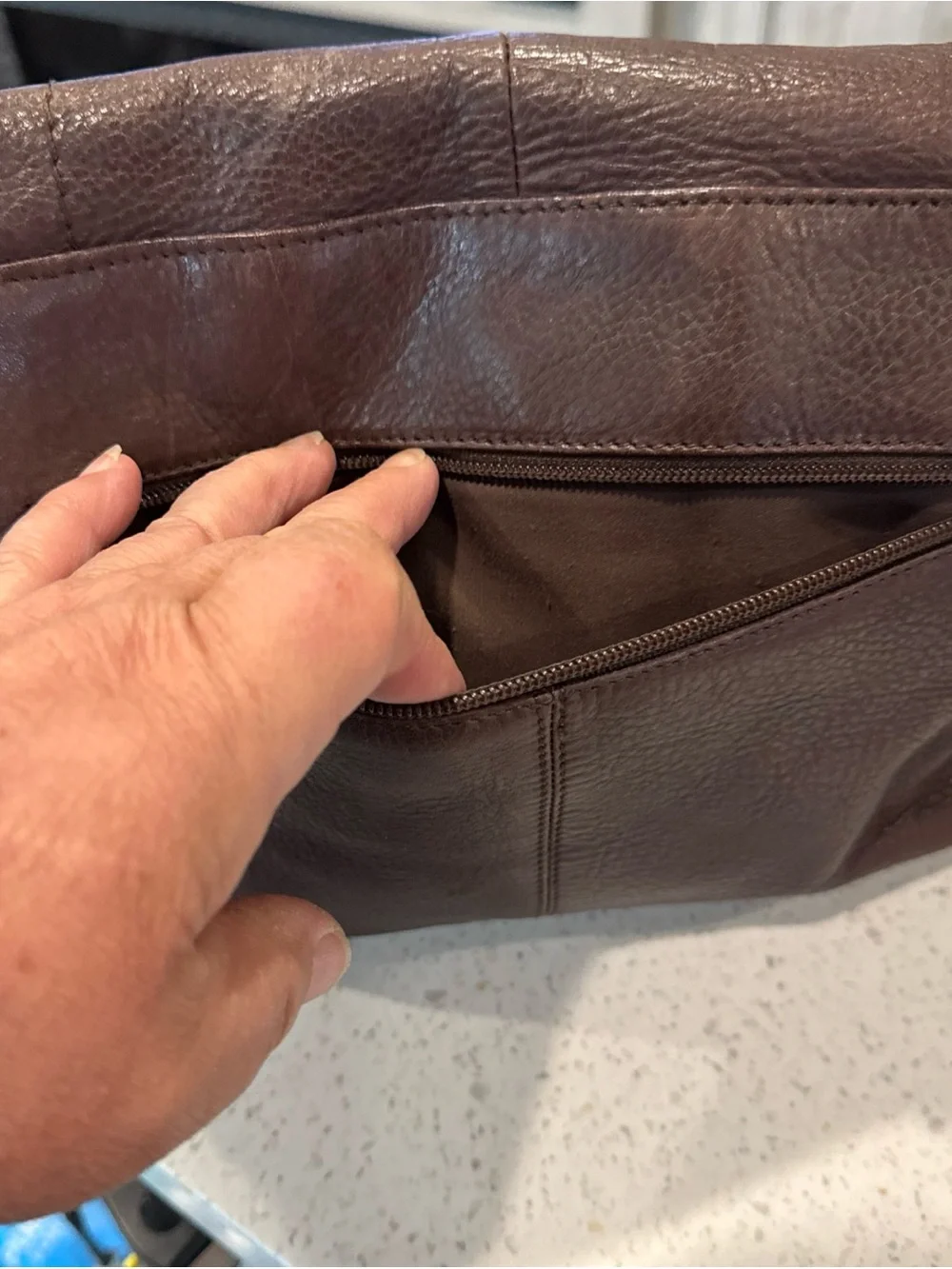 Rolf’s Leather Crossbody Bag in Dark Brown